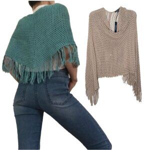 🆕 ACROBAT CROCHET PONCHO WITH FRINGE 🔥 OSFA